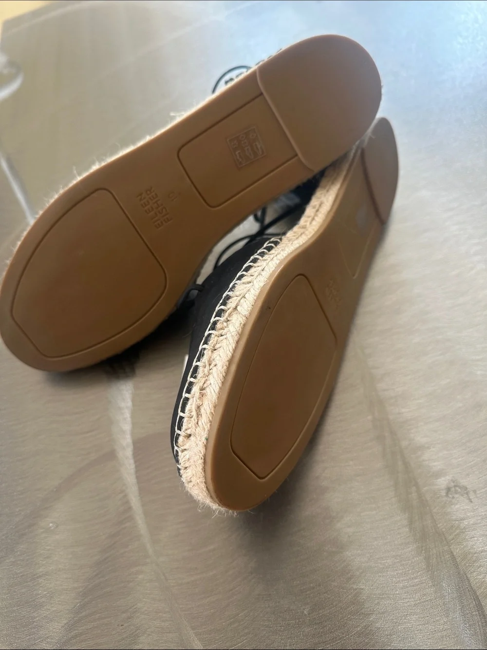 Eileen Fisher Black Lace-Up Espadrilles with Jute Sole